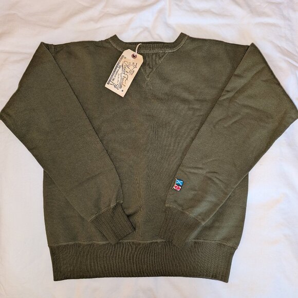 Mister Freedom® MEDALIST Crewneck Sweatshirt NWT – Olive - Picture 1 of 4